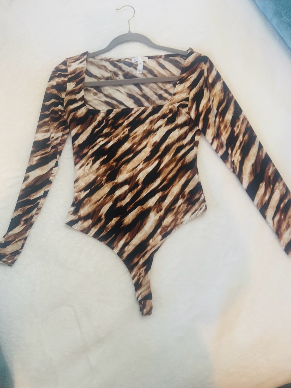 Leith Womens Animal Print Bodysuit
